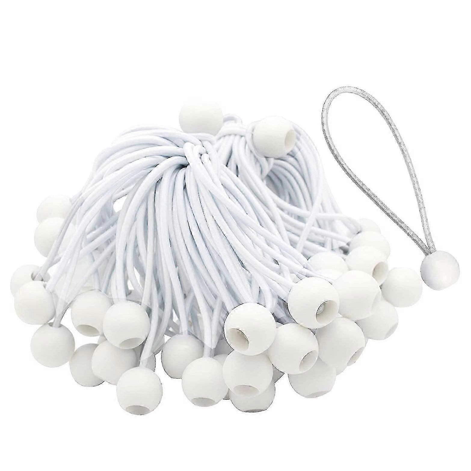 50 pcs cordon élastique avec boules élastiques liens élastiques élastiques liens élastiques (blanc)