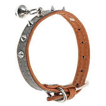 Verstellbares, blaues, reflektierendes Hundehalsband mit Nieten und Glöckchen