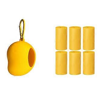Dog Waste Bag Case Set with 6 Bag Rolls, Hanging Dispenser for Bag Carry and Daily Pet Waste Tasks Outside Use  Yellow