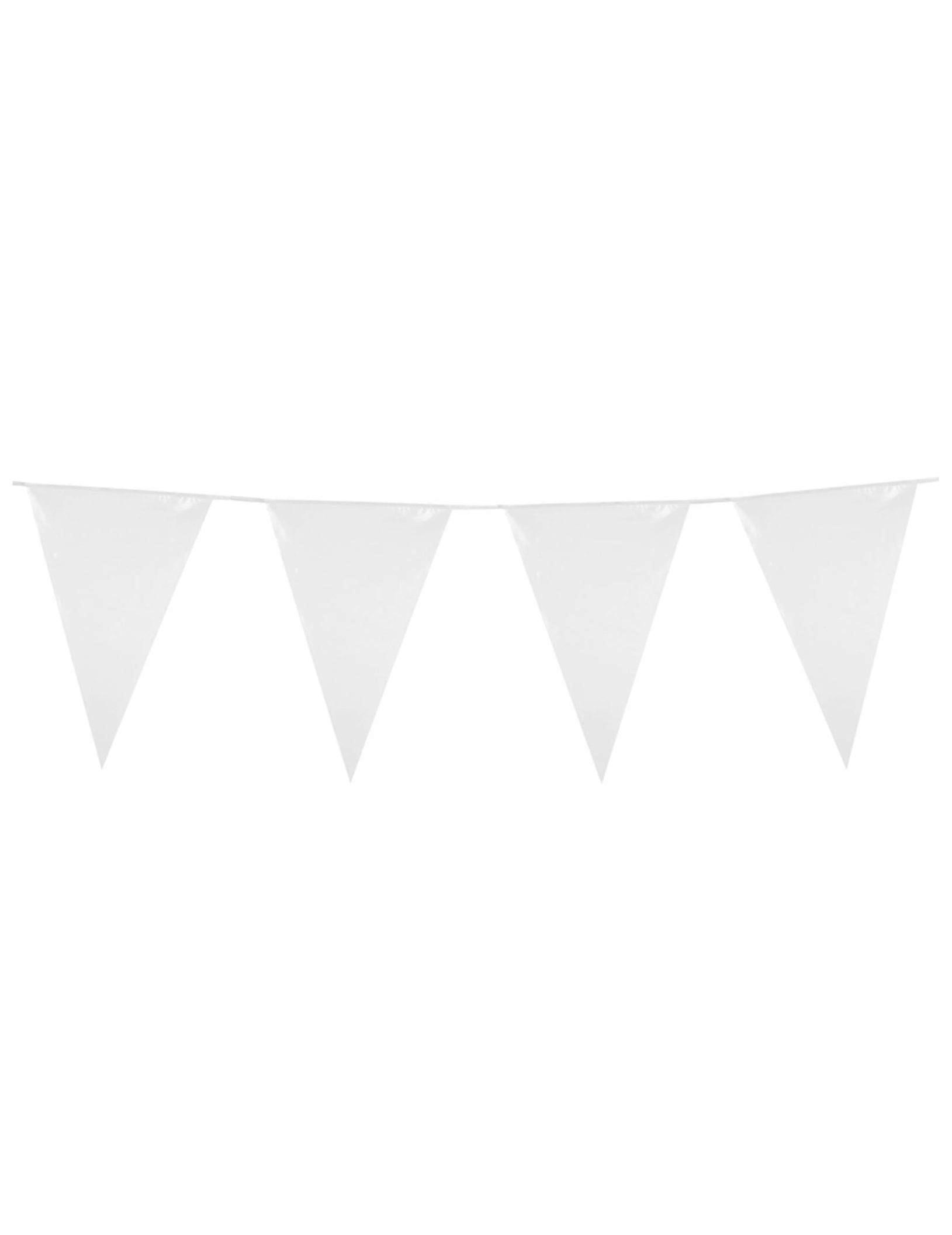 10m white bunting garland
