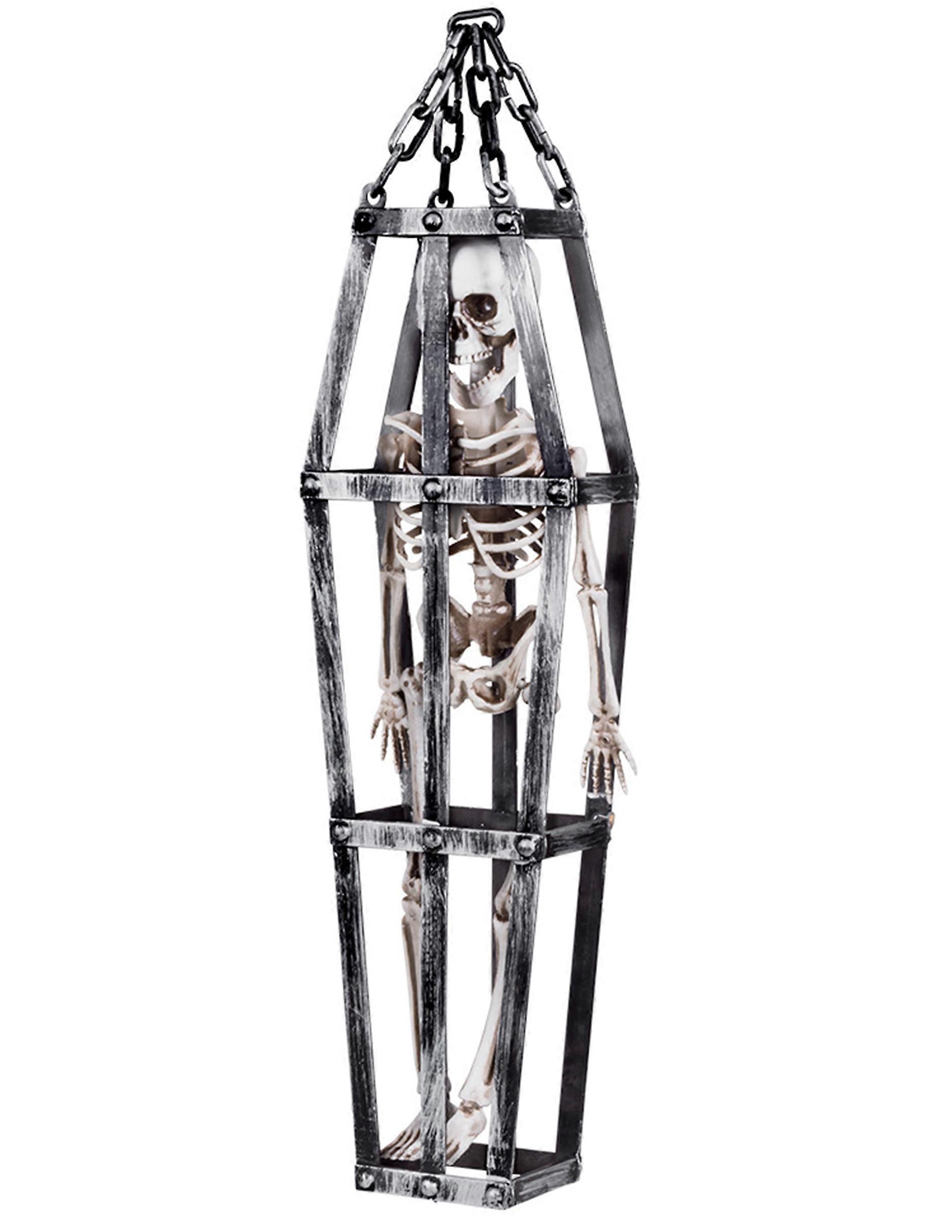 Hanging decoration skeleton in cage 50 cm