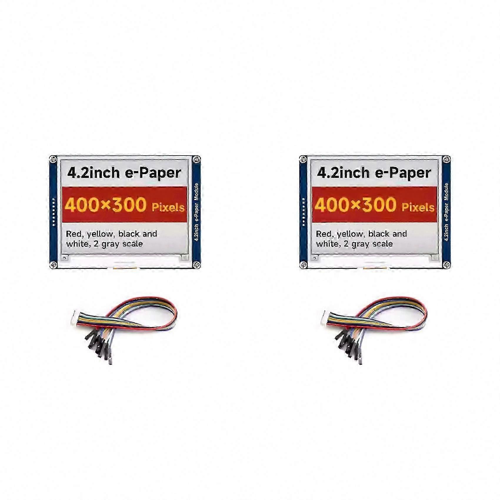 For Raspberry Pi 4, Arduino, Nucleo & STM32, 2X Waveshare 4.2-Inch E-Paper E-Ink Display Module with SPI Interface