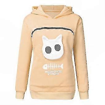 Animal Ear Hood & Kangaroo Pocket Pet Lover Hooded Sweatshirt Cat Dog Paw Print Pullover