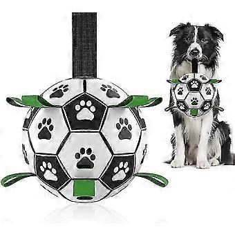 Dog Toy Football with Straps Interactive Water Floating Ball for Small Medium Dogs 6 Inch
