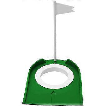 Coupe de golf, aide à l'entraînement en plastique pour l'intérieur et l'extérieur, avec trou et drapeau/noir