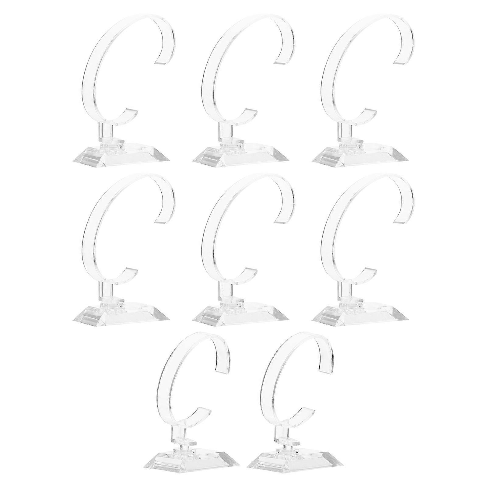 Clear Plastic Watch Stand for Display 8Pcs C Shaped Holder