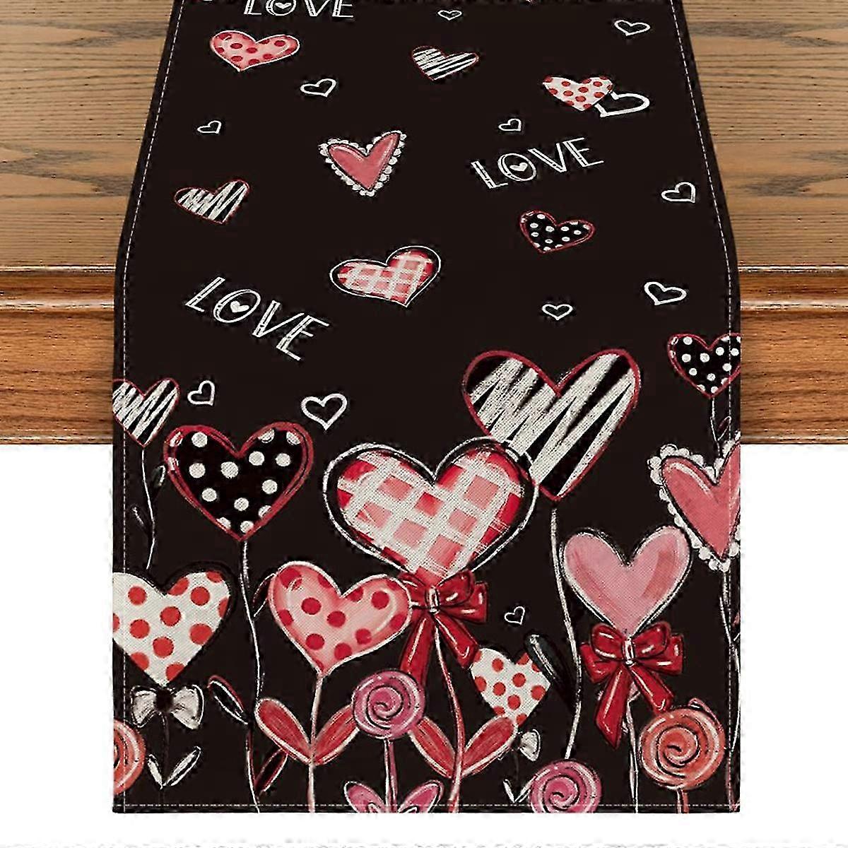 Valentine Heart Button Table Runner