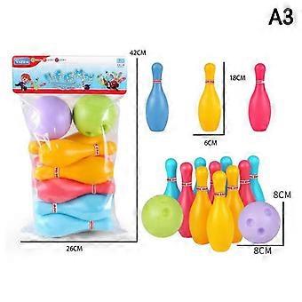 1Set Indoor Bowling Set Toys 6/10Pcs 11.5Cm Sticks + 2Pcs 6Cm Ball Funny Floor Ball Games Party Interactive Sports Games