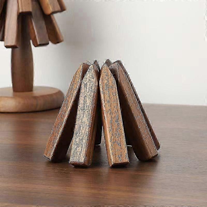 Walnut Tree-Shaped Wooden Trivets Set