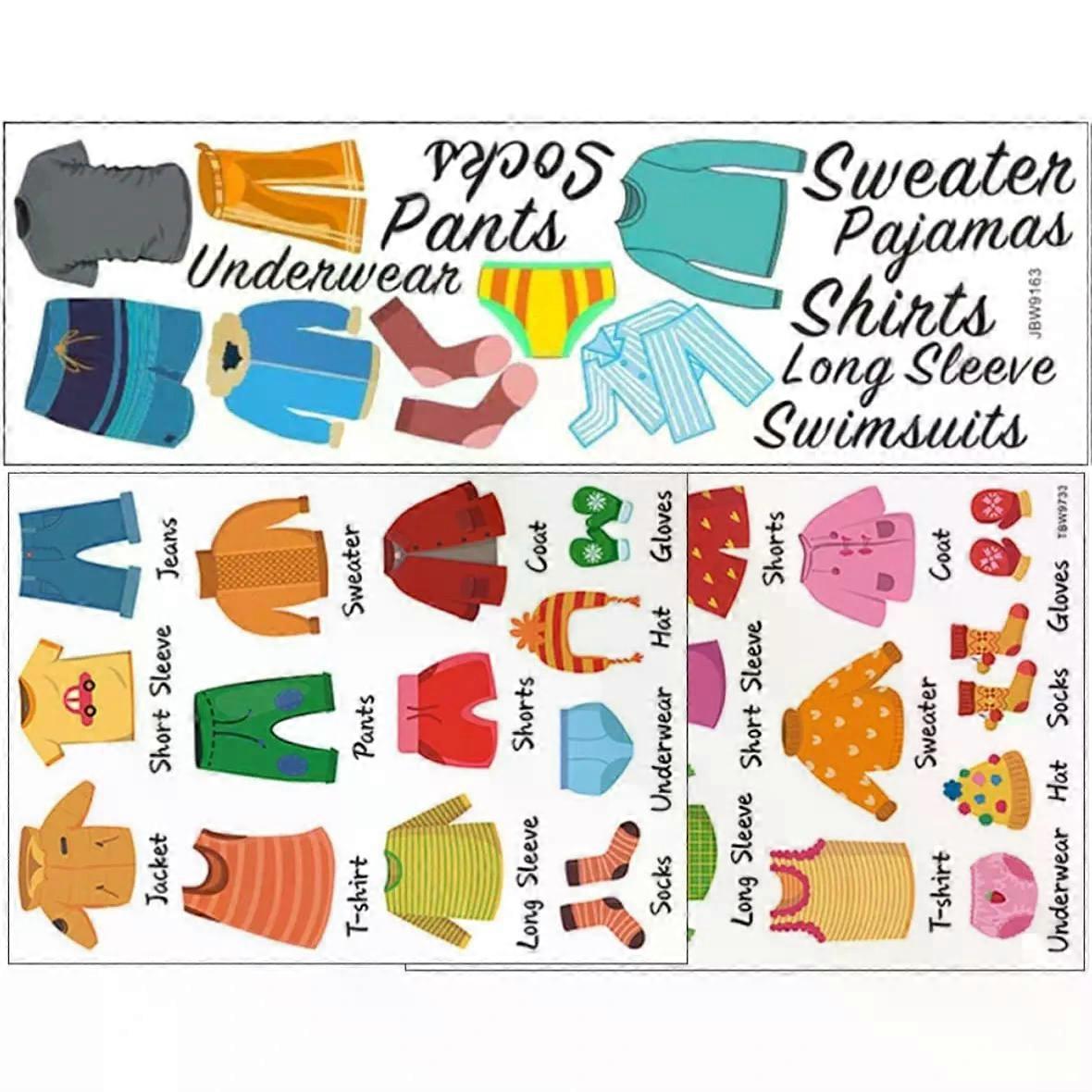 Clothing Labels Stickers, PVC 3 Sheets