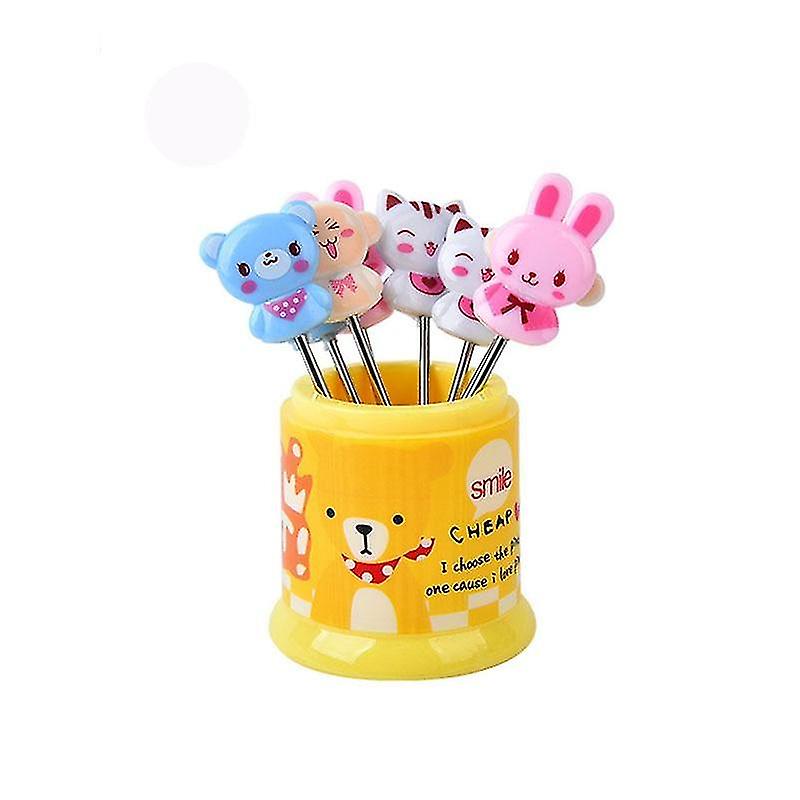 6pcs/set Cartoon Fruit Fork Set Salad Forks