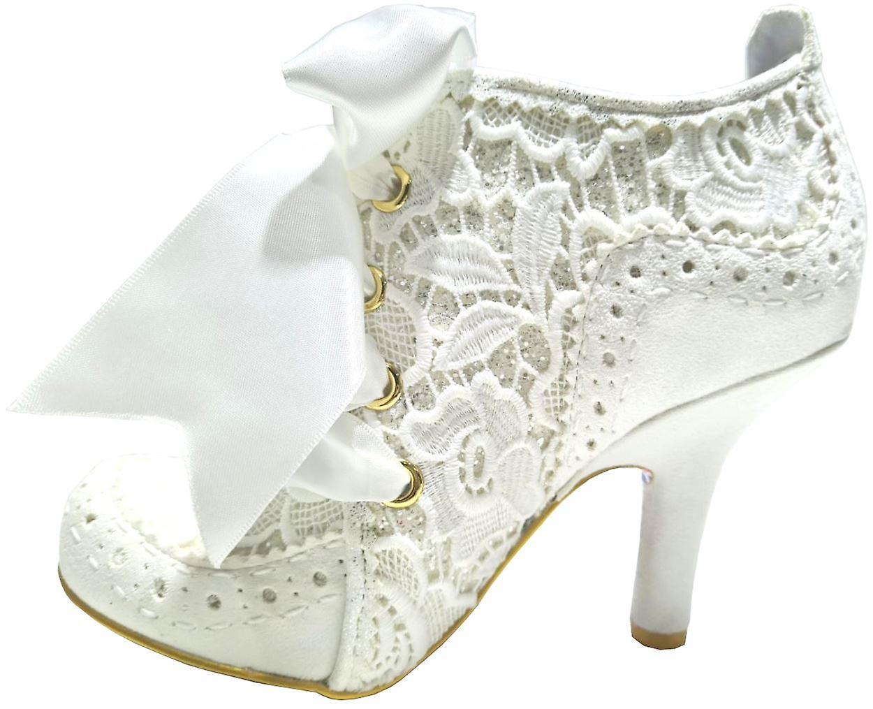 Irregular Choice Abigail's Third Party Cream Glitter Womens Ankle Boots