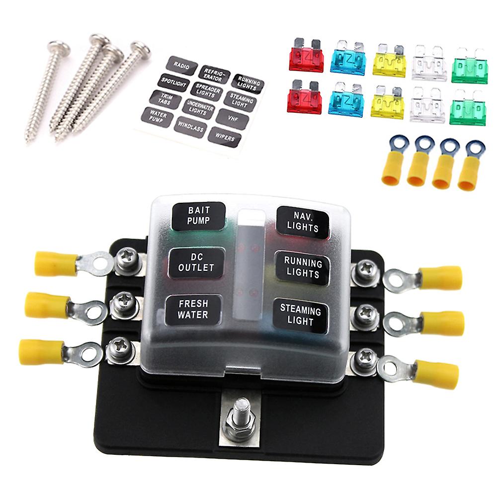 6 Way Blade Fuse Box Holder Standard Blade Fuse Blocks
