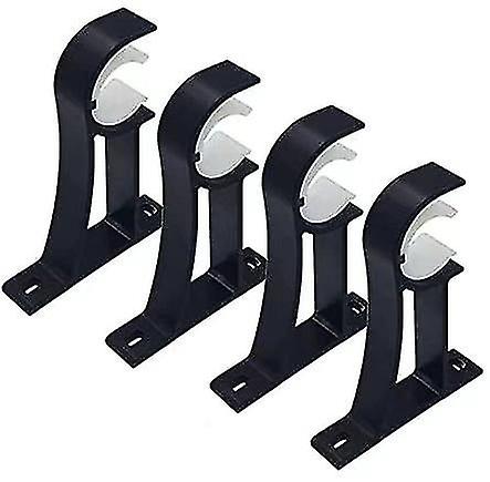 Set Of 4 Curtain Rod Brackets, Black Curtain Rod Brackets