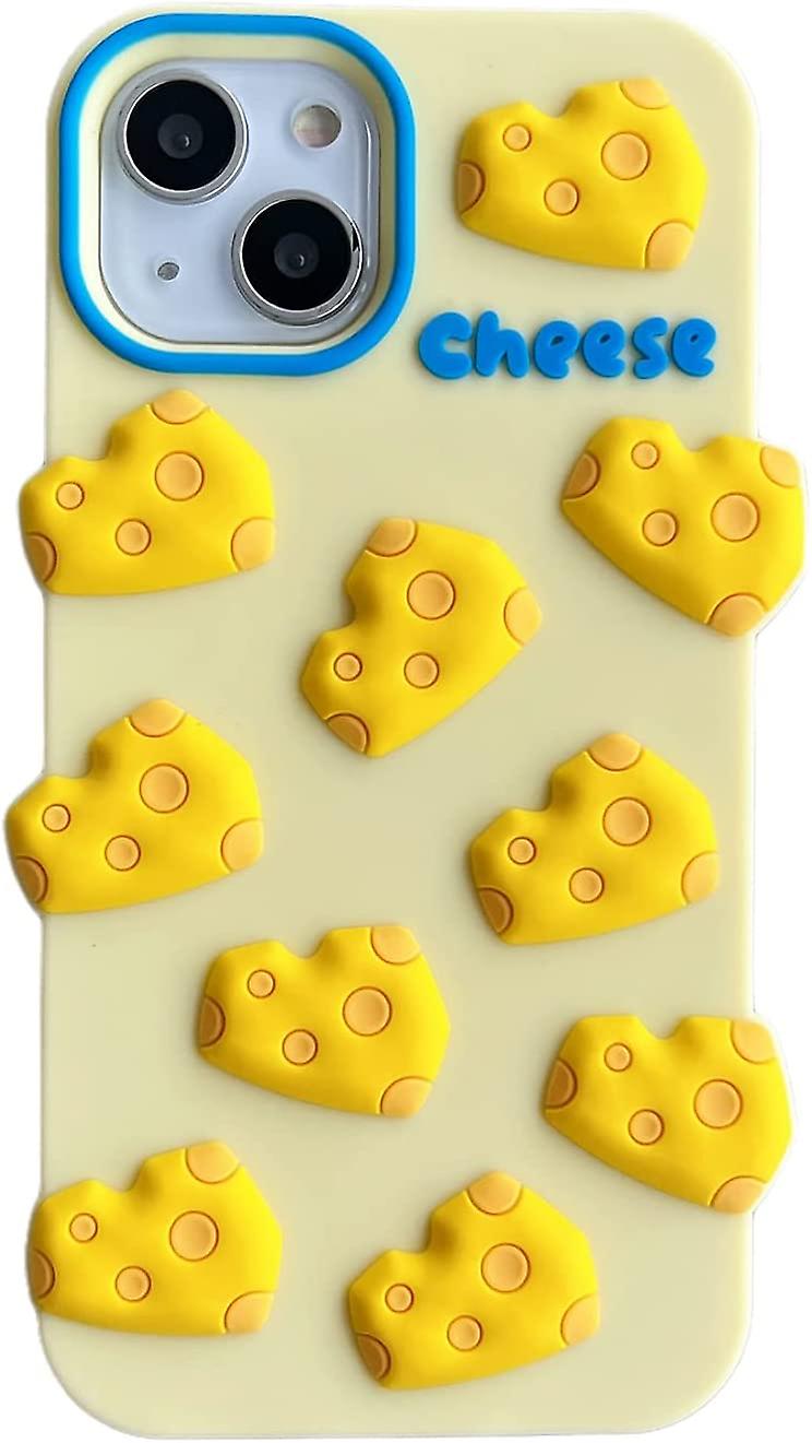 Kawaii Phone Cases Apply to iPhone 13 Pro Max,Cute Cartoon Cheese Phone Case Unique Fun Cover Case 3D iPhone 13 Pro Max Case Soft Silicone Shockproof 
