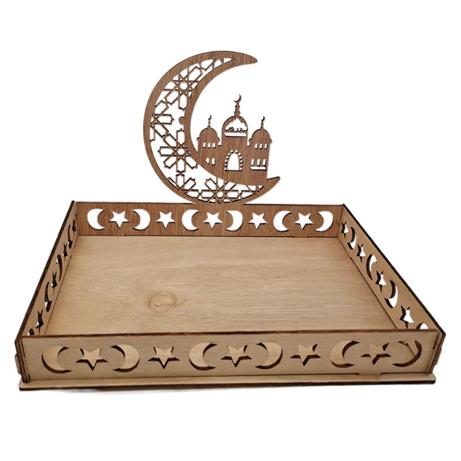 Ramadan Wooden Tray Eid Plates Ramadan Decorations Serving Tableware