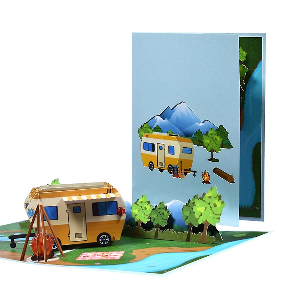 RV 3D Pop-Up carte de voeux Fête des pères Cartes d’anniversaire pour mari fils père