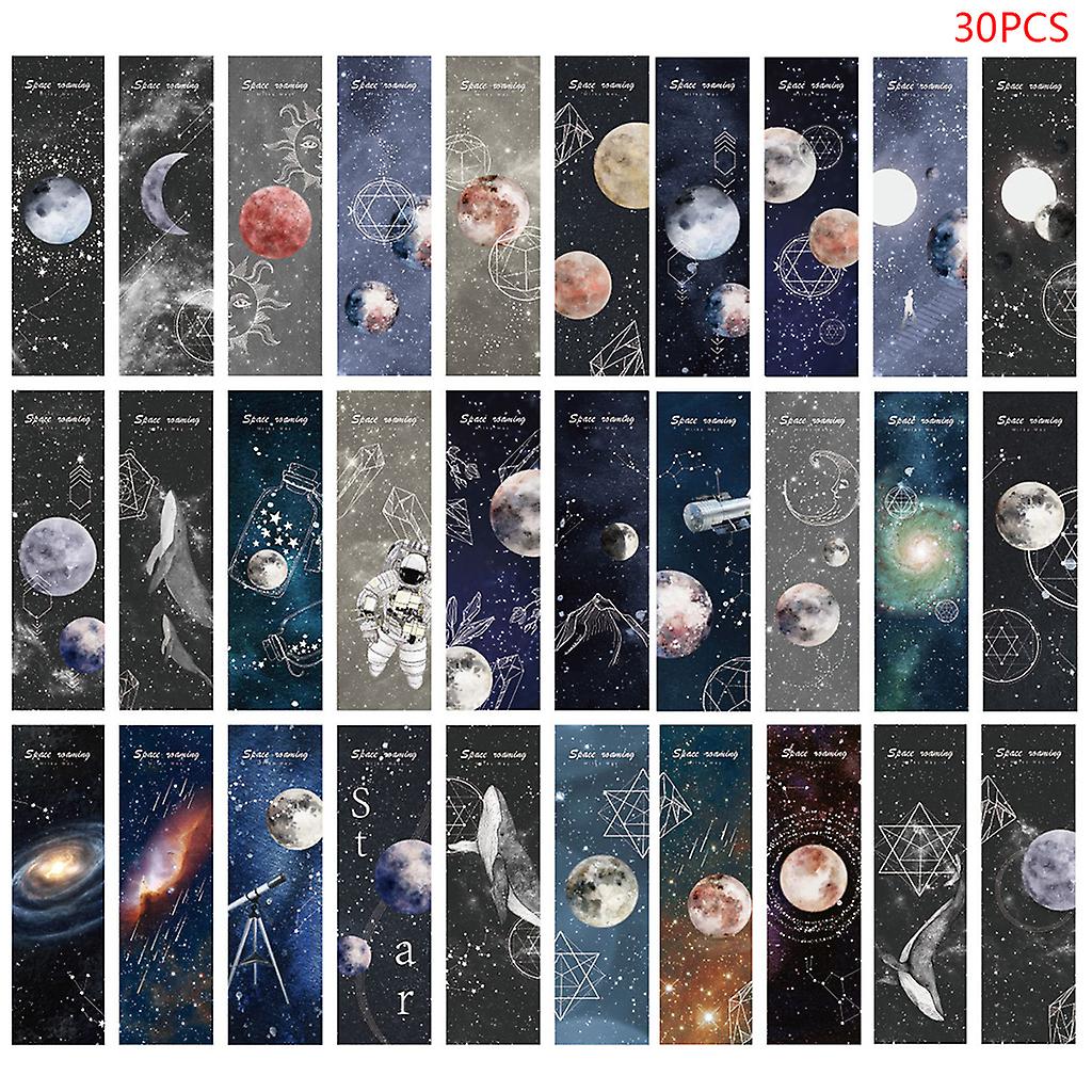 30pcs Planet Bookmarks Paper Page Notes Label Message Card Book Marker School Su