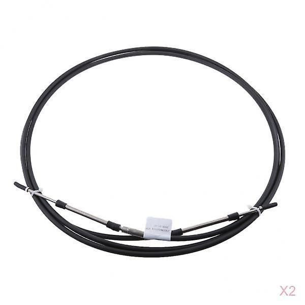ヤマハ船外機用2pcsブラックスロットルシフトリモートコントロールボックスケーブル16 FT