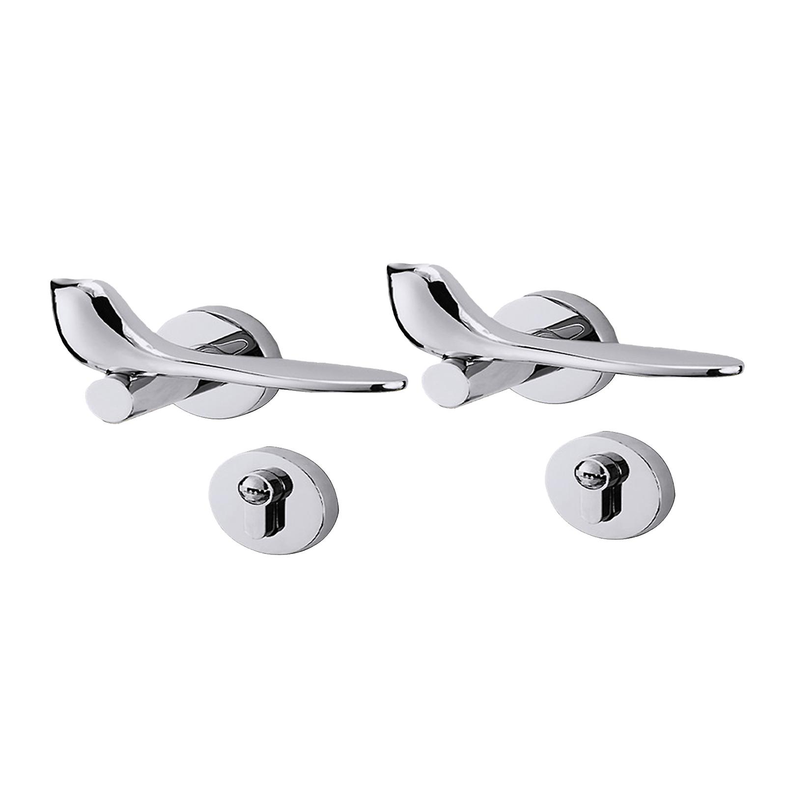 Lever Handle Door Lock Creative Door Hardware Privacy Door Handle Silver