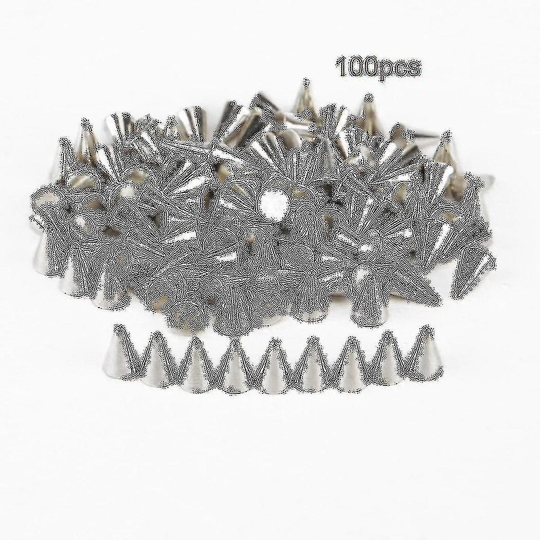 100pcspic Studs / Rivets Studs Punk Plastique 6x4mm DIY Argent