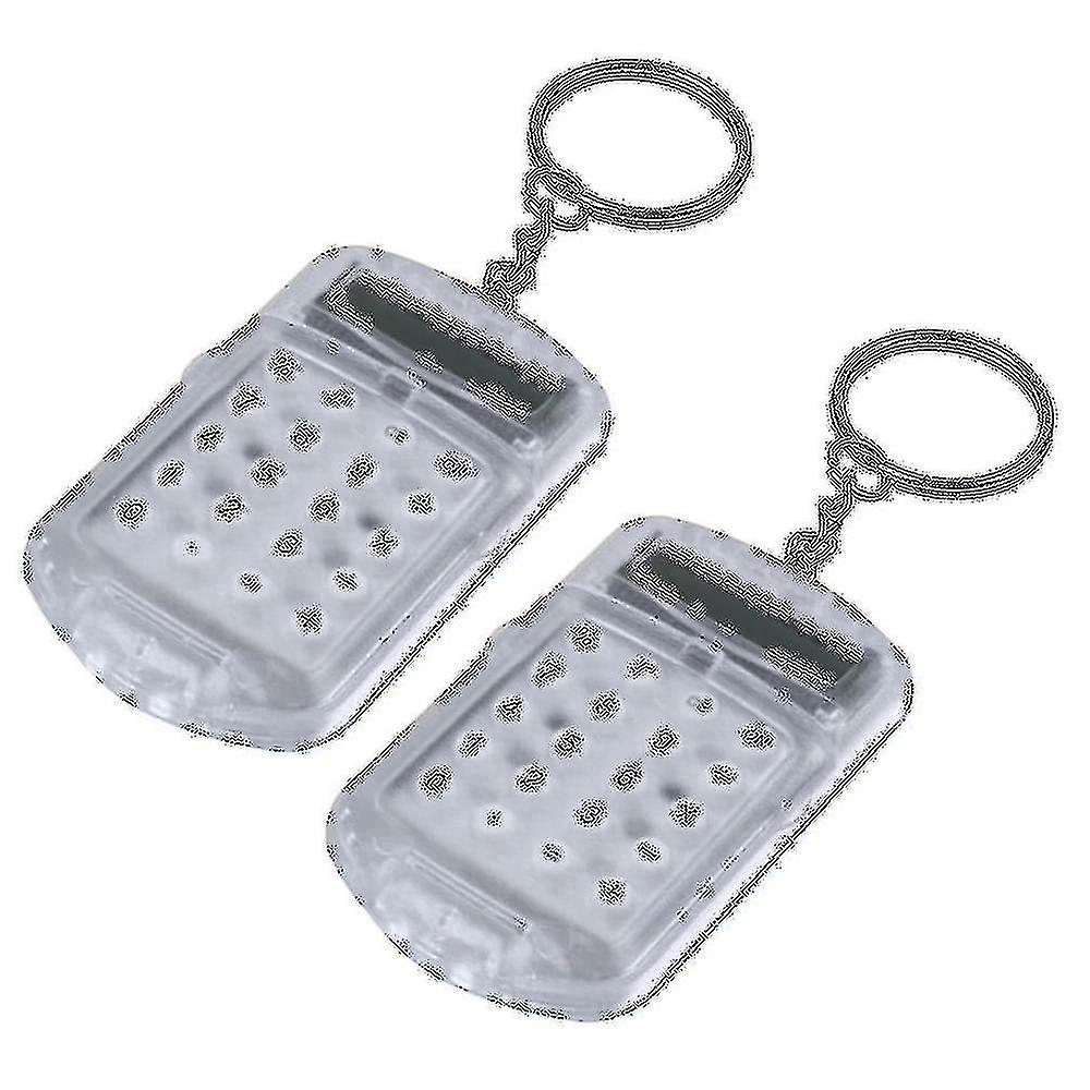 2x Clear Plastic Casing 8 Digits Electronic Mini Calculator W Keychain