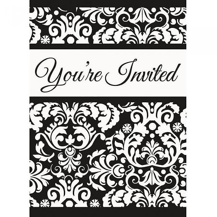 Unique Party Damask Invitations (Pack Of 8)