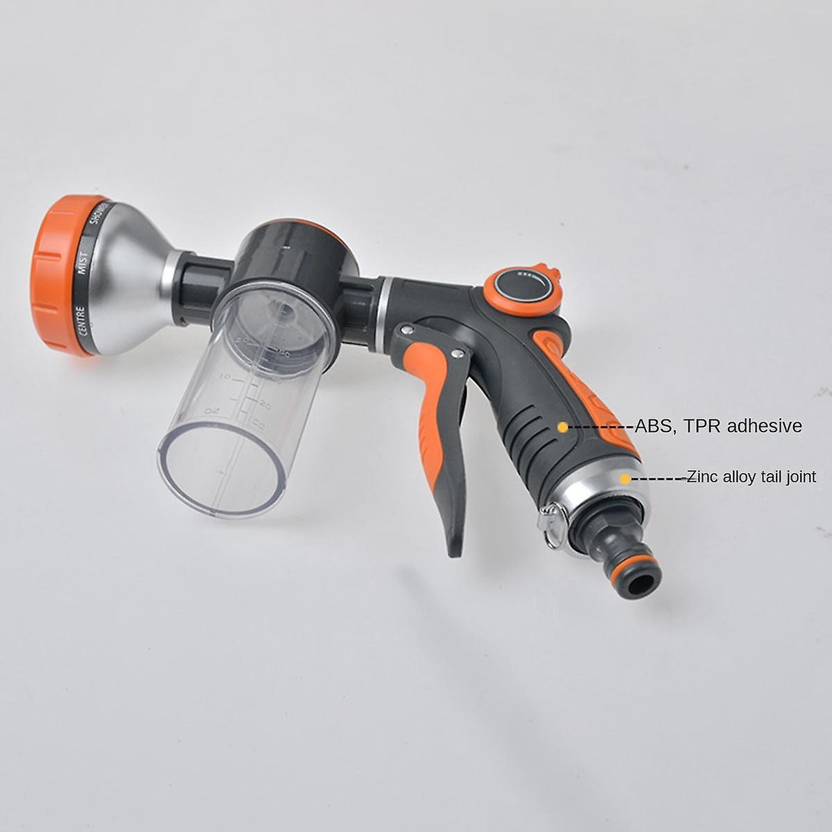 Garden Hose Nozzle,8 Patterns Hose Sprayer High Pressure,Dog Wash,Water Hose Nozzle with Soap Dispe