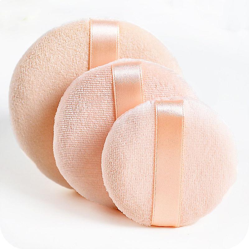 3pcs Premium Quality Powder Puff For Flawless Makeup Application - Soft And Gentle On Skin - Perfect For Setting Powder And Blending - Available In 3