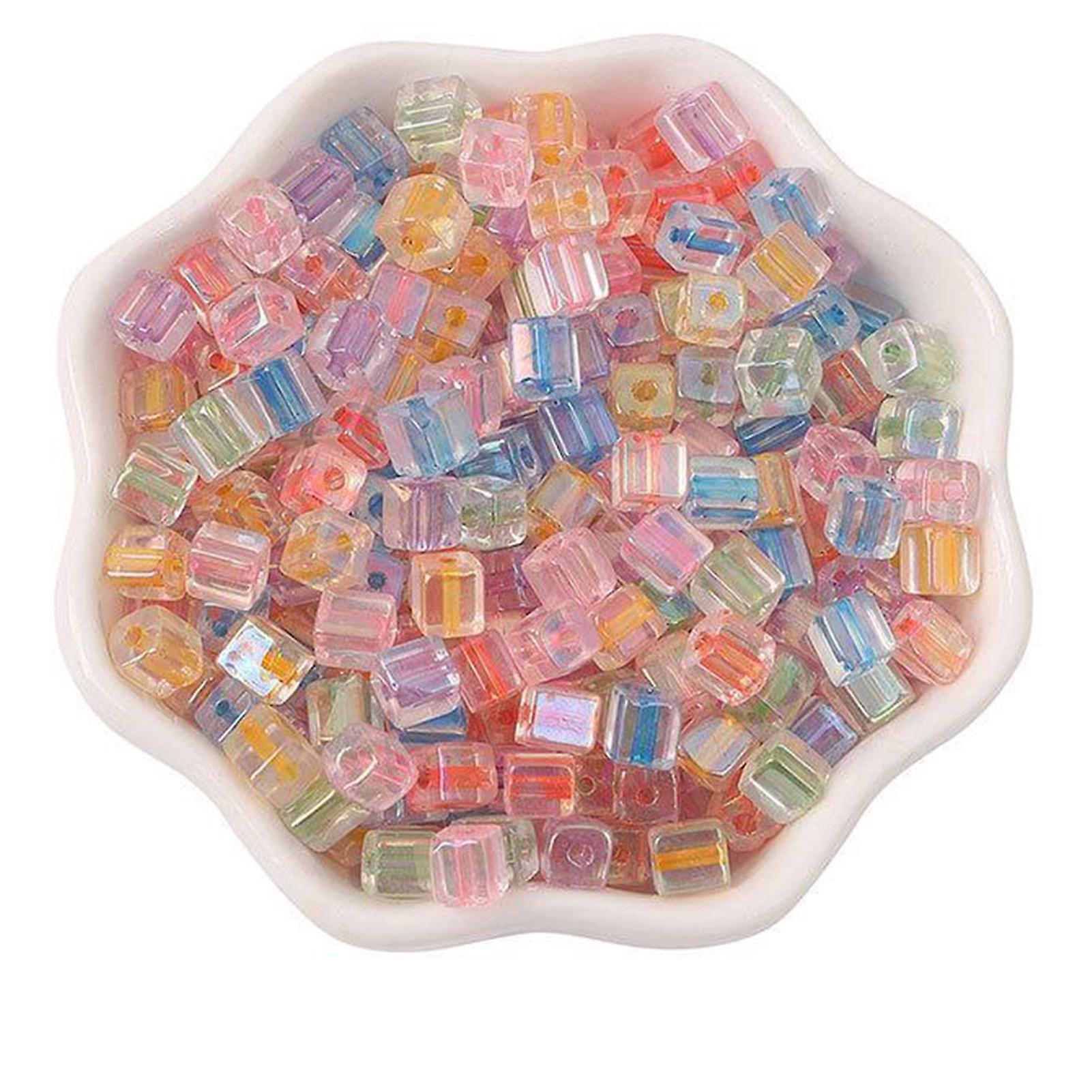 Diy Glass Glaze Beads Kit White/pink/macaron Color Beads Kit For Bracelet Necklace Making