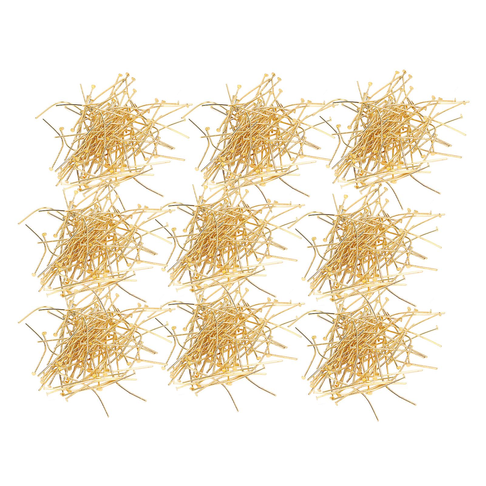 900Pcs Flat Head Pins Sturdy Alloy Assorted Size Elegant Gold Widely Head Pins for Earrings Necklace Bracelet