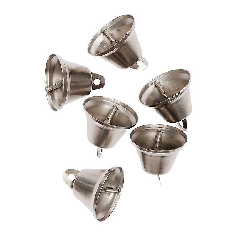 6 large bells in silver metal