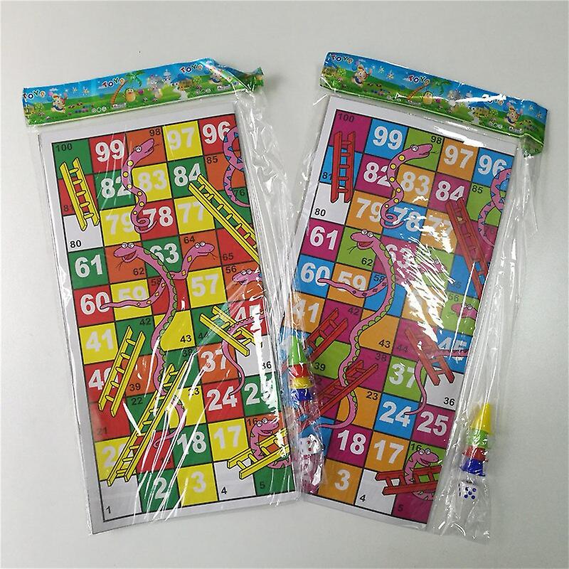 28cm Funny Family Party Games Snake Ladder Flight Chess Set Paper Portable Board Game Toys For Children Kids