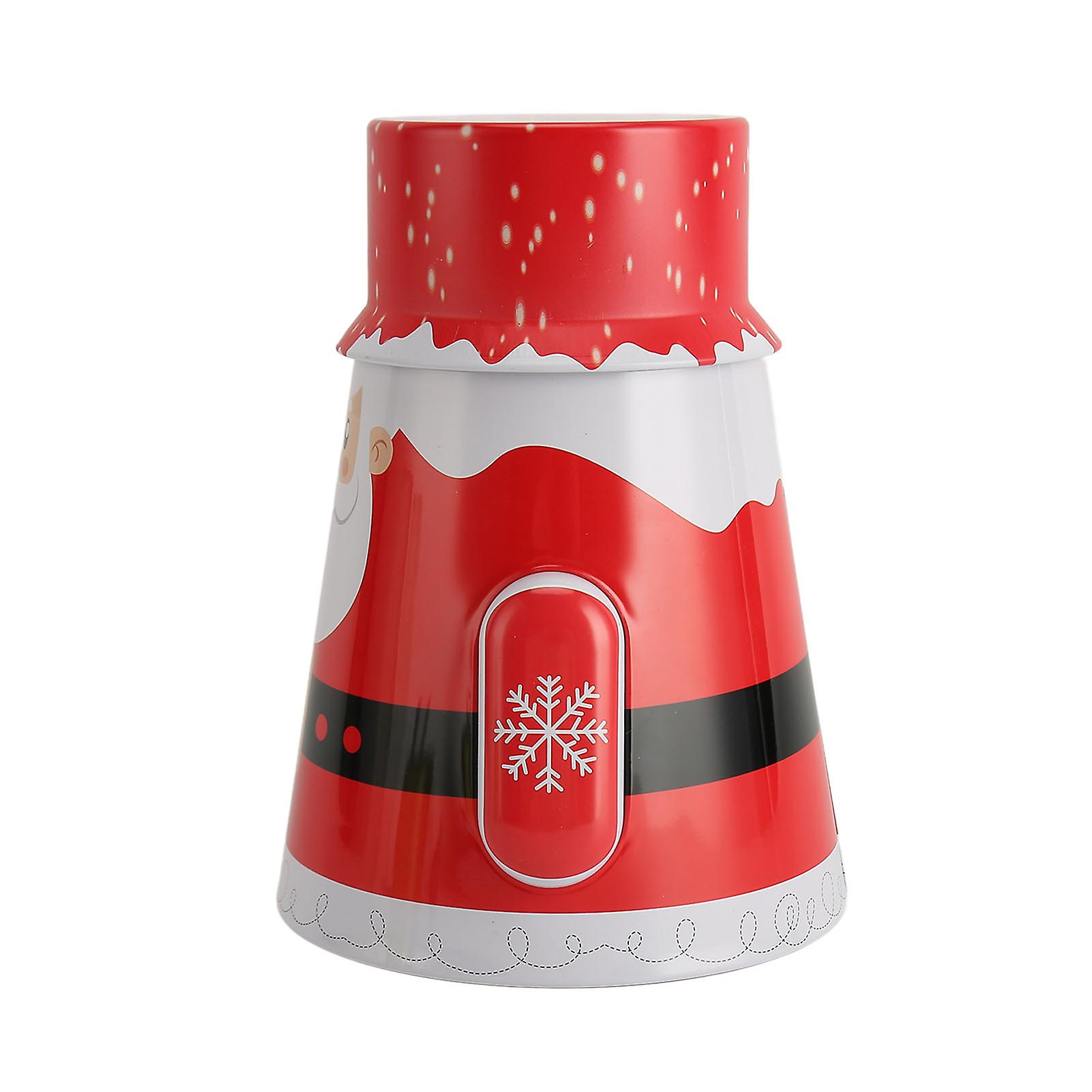 GPB Christmas Candy Tin Bright Colors Fadeless Durable Metal Roly Poly Design Christmas Candy Jar for Home Storage Decor