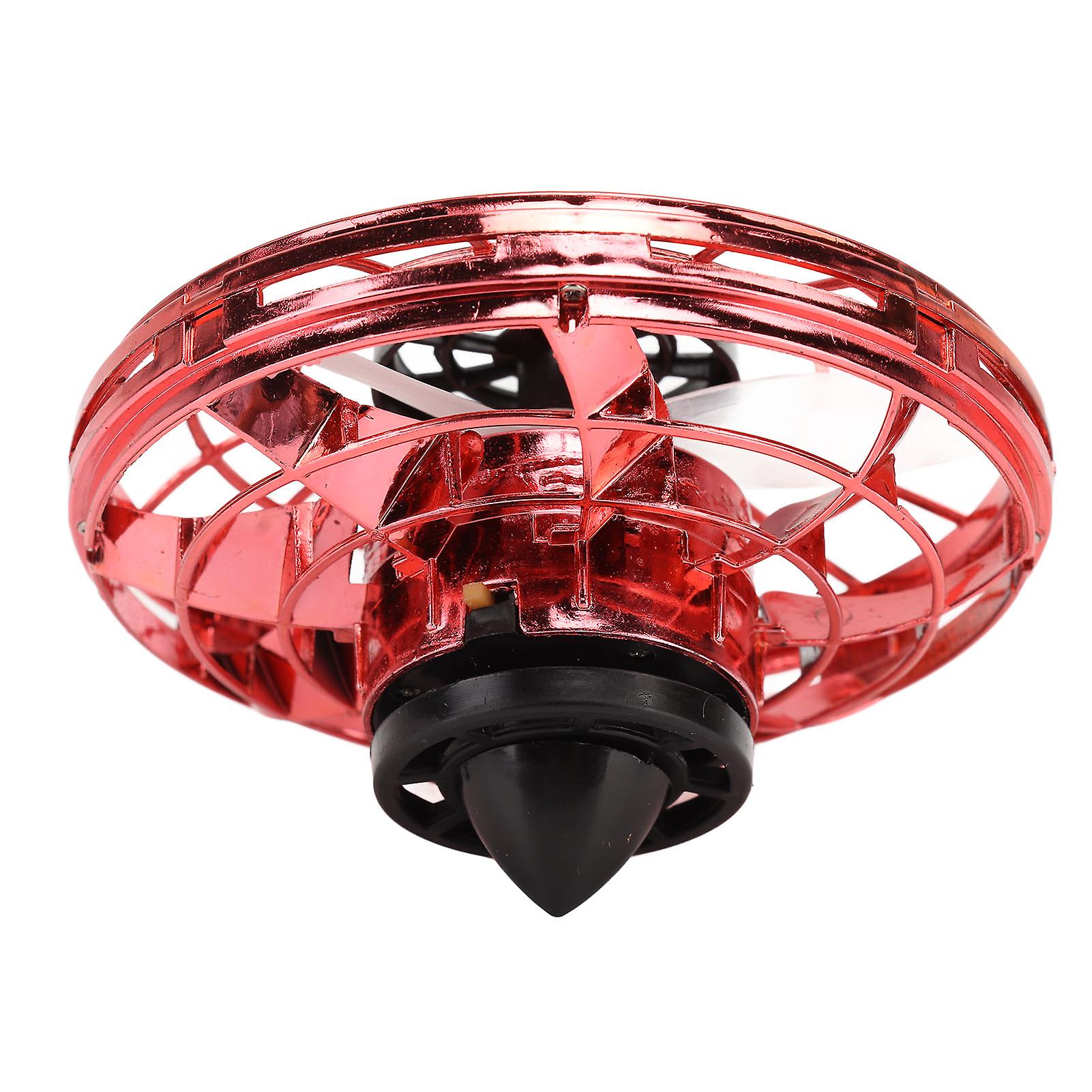 Flying Spinner Interactive Decompression Rotatable Fingertip Hand Operated Drones Small UFO Toys for Outdoor Red 
