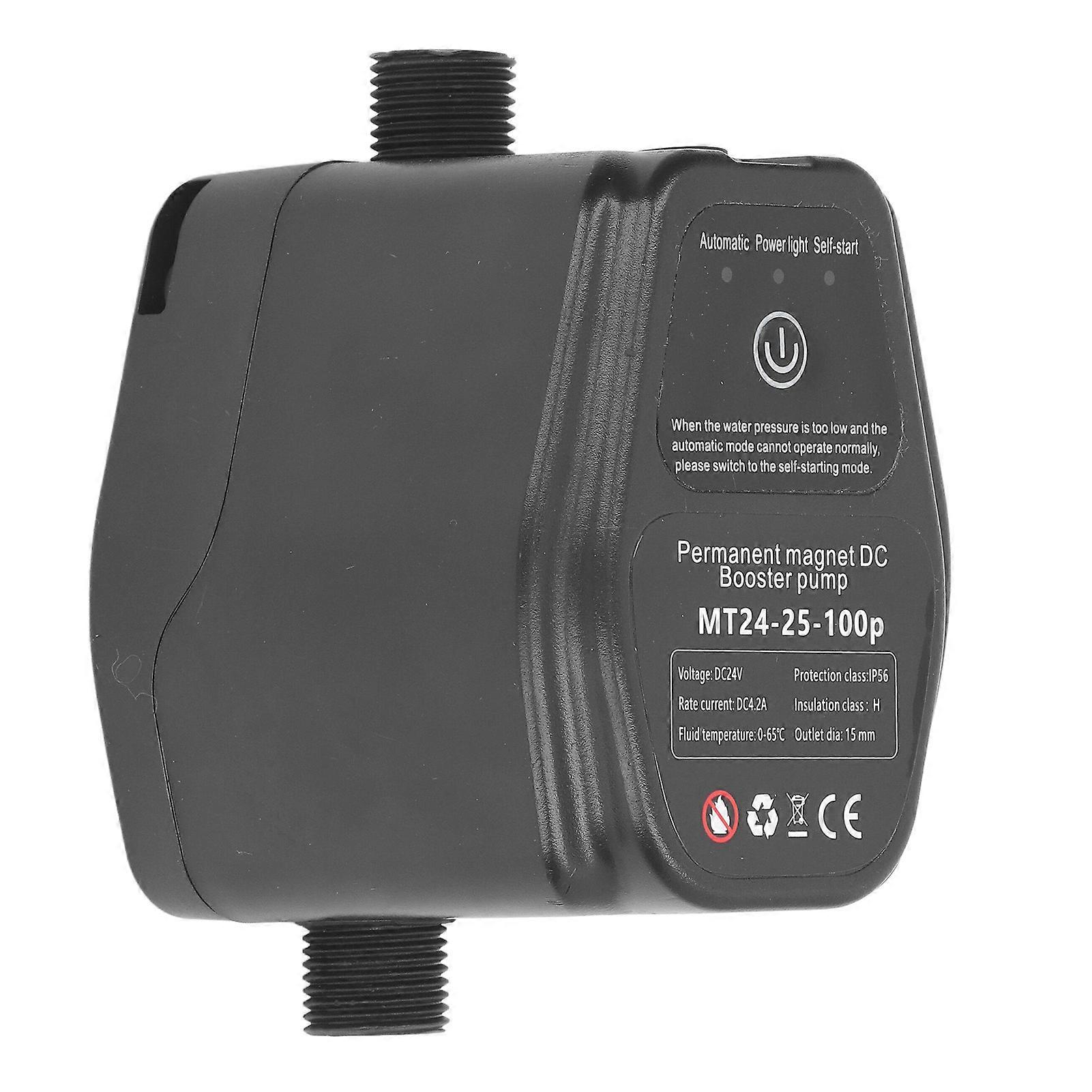 boosterpumpe børsteløs jævnstrømsmotor automatisk permanent magnet til hjemmeslangevanding 100w 24v sort 100-240v uk stik 