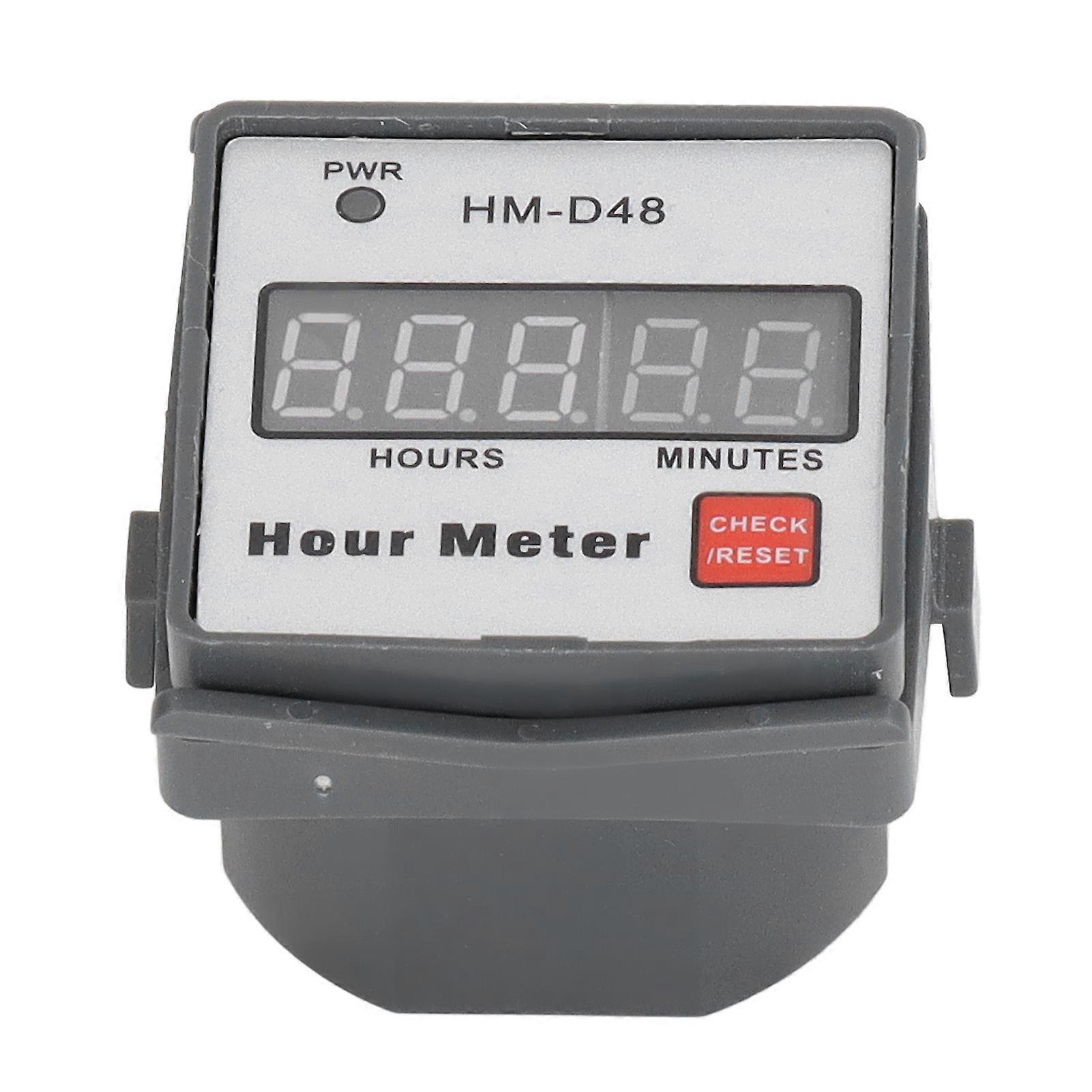 Risegun Hour Meter Digital Display 0‑999.99h Timer Hourmeter AC 220V for Motor Equipment 2OUUT