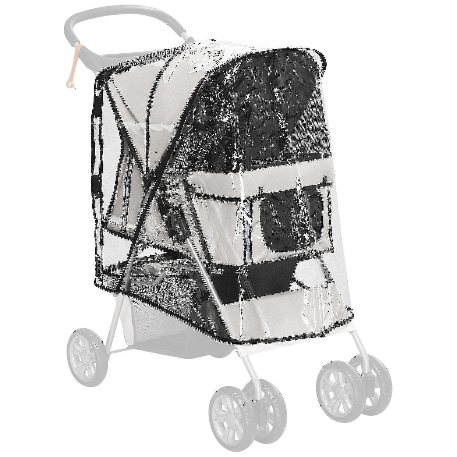 Suitable for dog stroller rain cover with rear entry guard