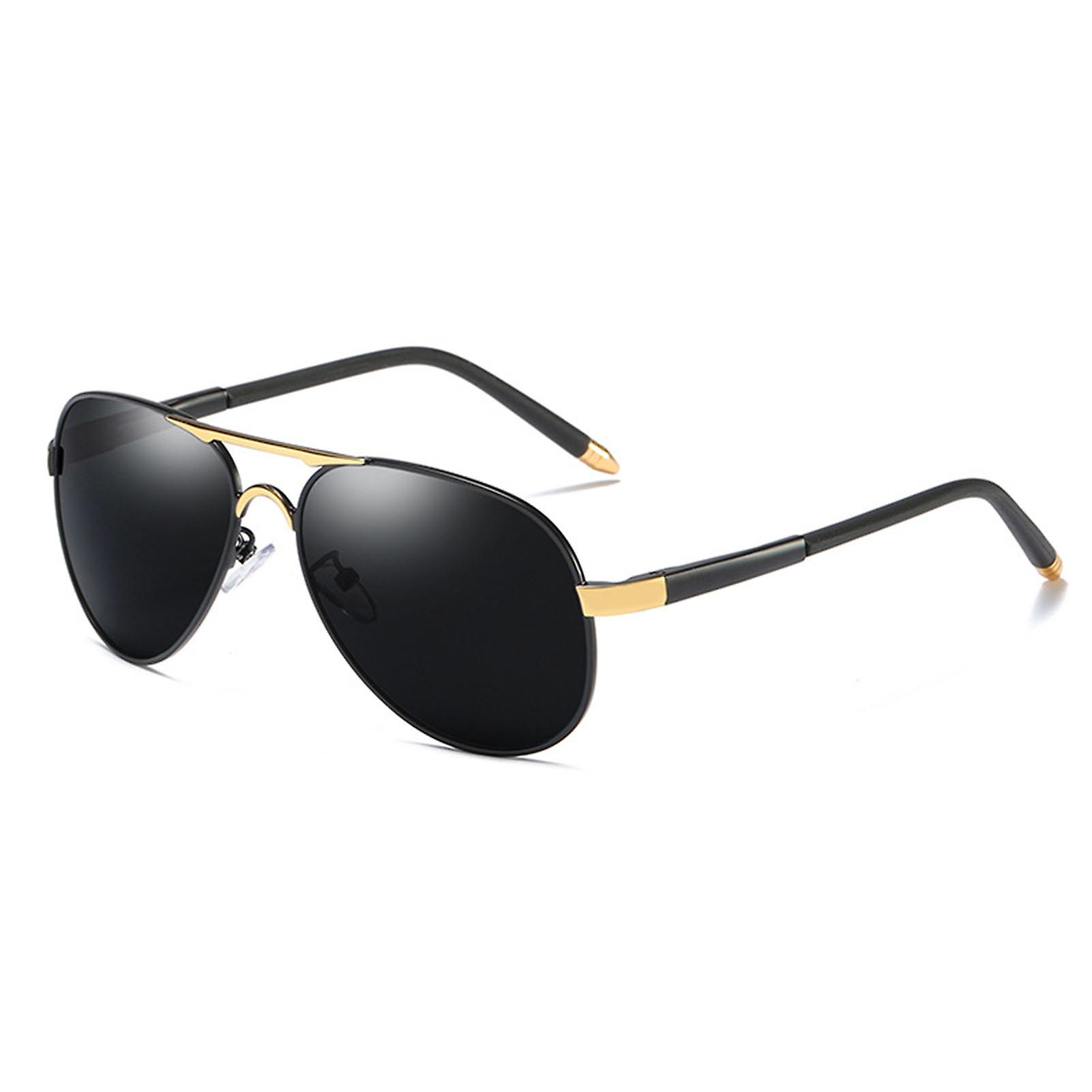 Polarized Sunglasses Lightweight Fashion Big Metal Frame Sun Protection