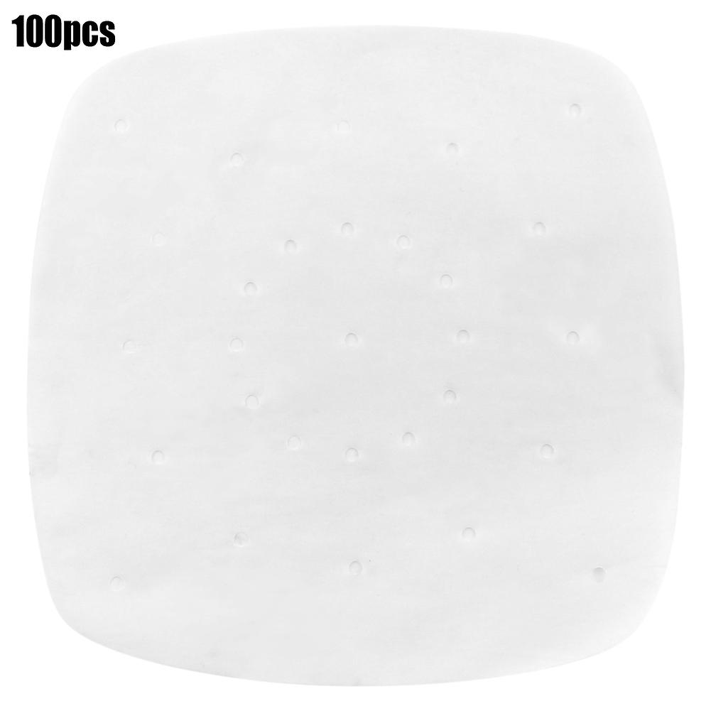 7.5in Perforated Square Steamer Paper Liners for Air Fryer Cooking Steaming(White)