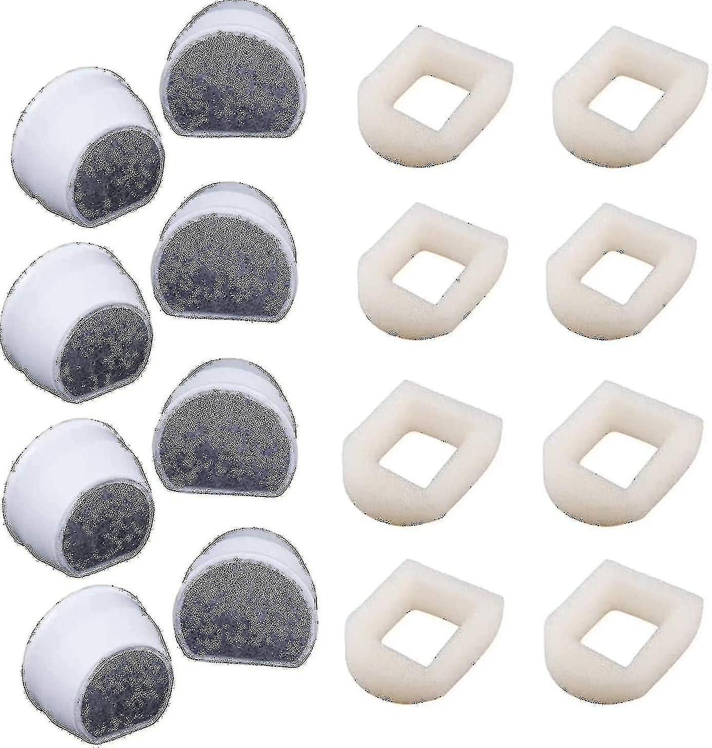 16 Pack Foam Prefilters And Carbon Filter Compatible With Petsafe Drinkwell Fountain Inox 360 Avalon