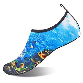 Veeki Water Sports Shoes Barefoot Quick-Dry Aqua Yoga Socks Slip-on for Men Women, Deepsea, Size: 36