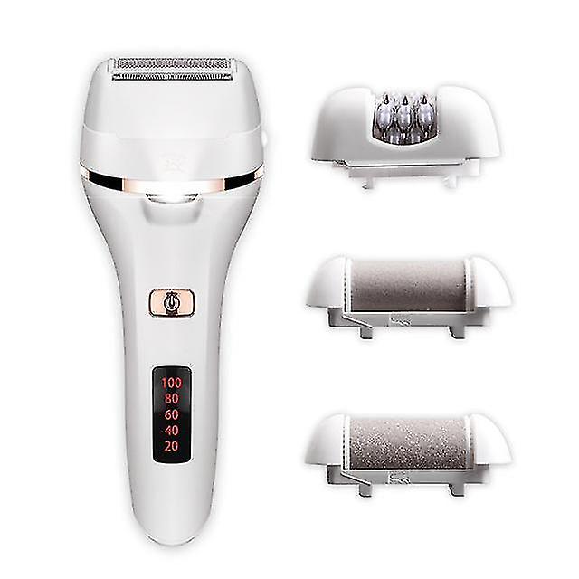 Women 4-in-1 Electric Shaver Set Epilator Hair Removal Device Foot Grinder Set With Battery Status Display A7