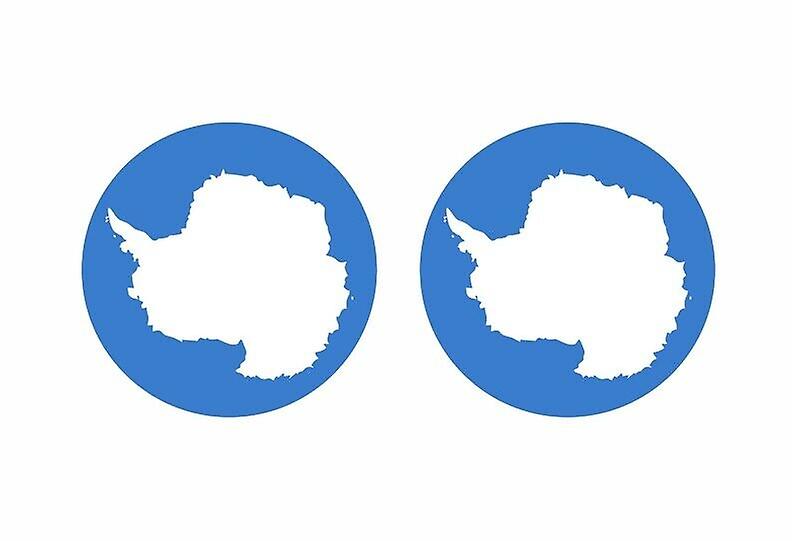 2x stick sticker round cocarde antartic flag