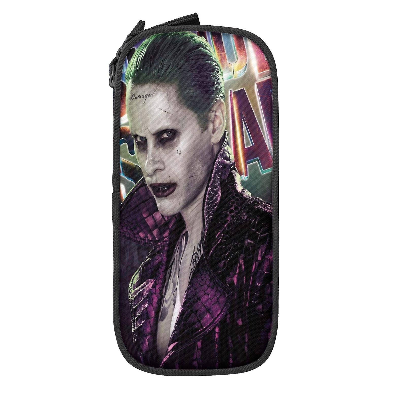 ジッパー付きスーサイド・スクワッド・ペンケース、大容量ペンポーチ、大容量収納バッグ、耐久性、ペンボックス、子供のための新学期用品、ティーン、学生、男の子、ギ