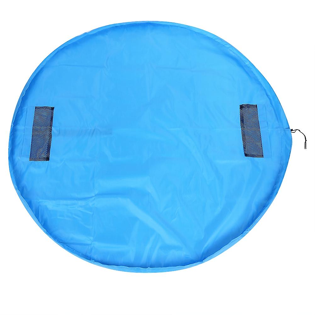Multifunctional Portable Hanging Toy Organizer Storage Bag Play Mat for Kid Child(Blue)