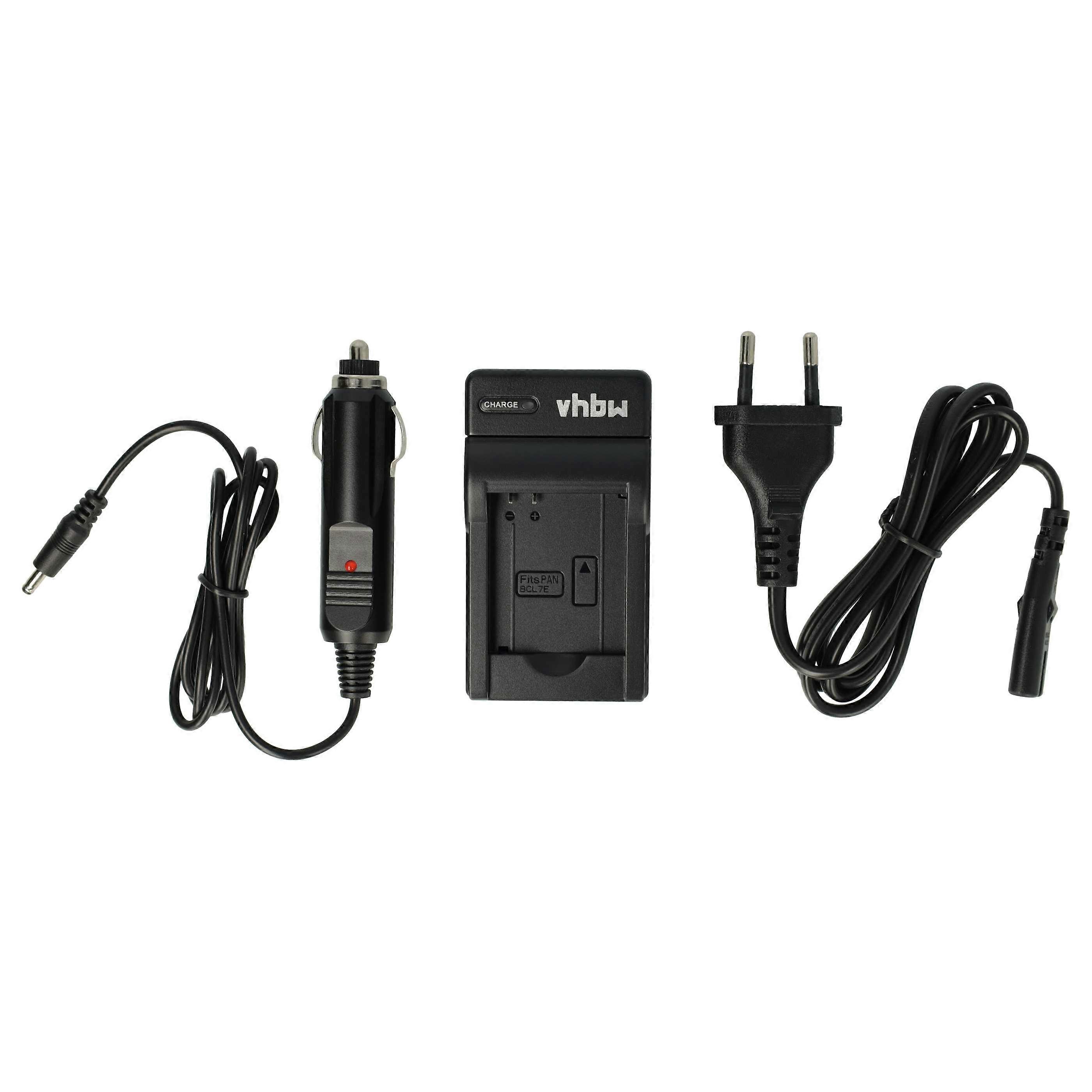 vhbw-oplader compatibel met Panasonic Lumix DMC-SZ3T, DMC-SZ3W, DMC-SZ3P Camera Camcorder/batterij - oplaadstation, auto-adapter, oplaadindicator, 4,2 V
