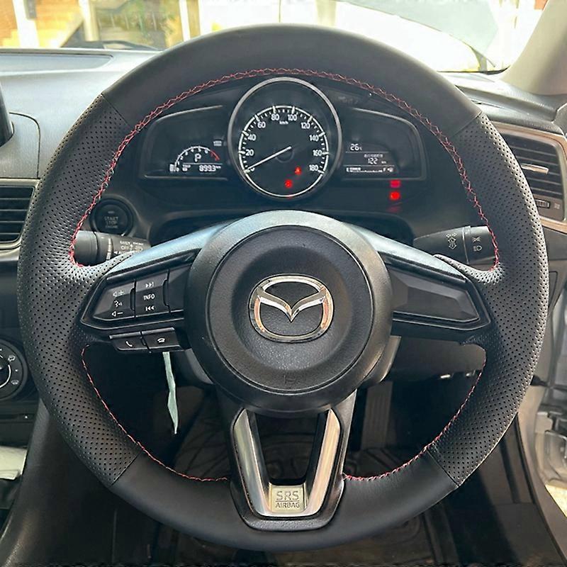 Artificial Leather Braid Car Steering Wheel Cover For Mazda 3 Axela 2017-2018 Mazda 6 Atenza CX-3 CX-5 CX-9 Car Accessories