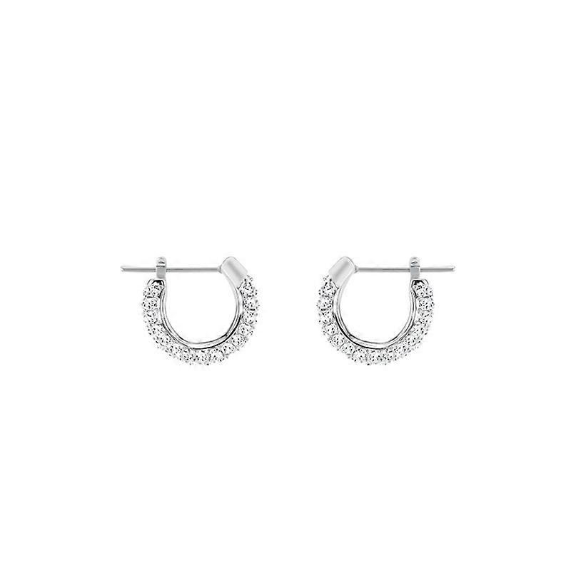 Women's Crystal Perforated Earrings Circle Set Diamond Earrings