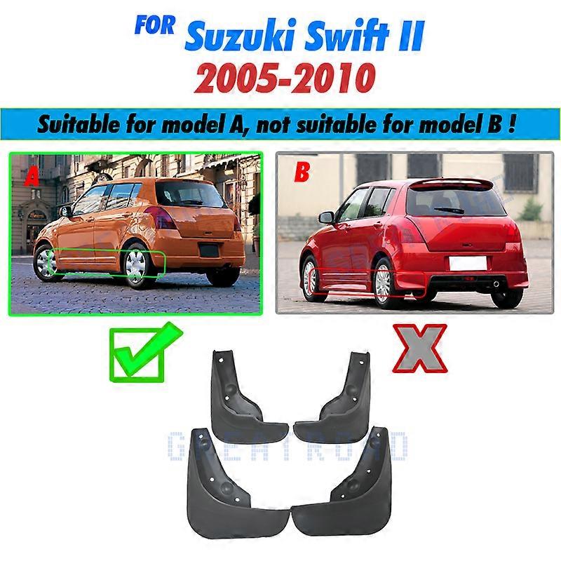 Bavettes de voiture pour Sui Swift 2 II 2005-2010 Bavettes anti-éclaboussures Garde-boue garde-boue garde-boue 2006 2007 2008 2009